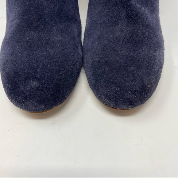 Crown Vintage Blue Suede Tashaa Ankle Boot Block Heel 9.5 - Picture 5 of 9